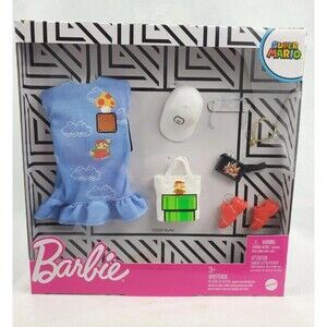 Barbie Super Mario Fashion Pack Nintendo Dress Purse Hat Shoes New